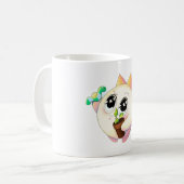 かわいい猫のマスコット コーヒーマグ – かわいいキャット カートゥーン ギ コーヒーマグカップ (正面左)