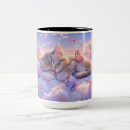 かわいい猫のママのコーヒーマグ ツートーンマグカップ
