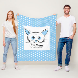 かわいい猫のママのフリースブランケット フリースブランケット