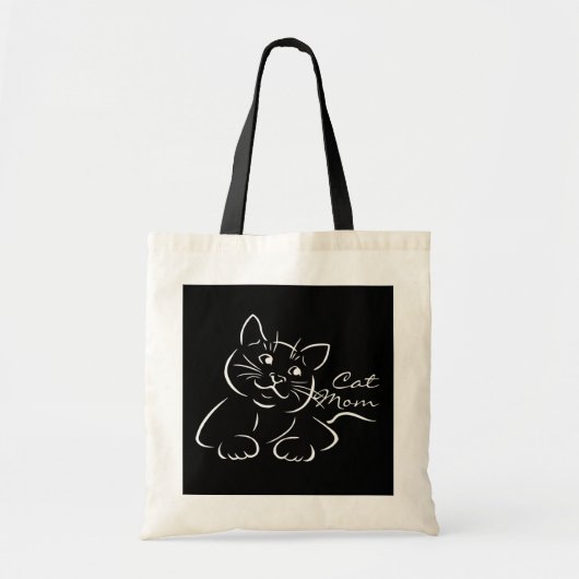 かわいい猫のママ クールな猫 トートバッグ (正面)