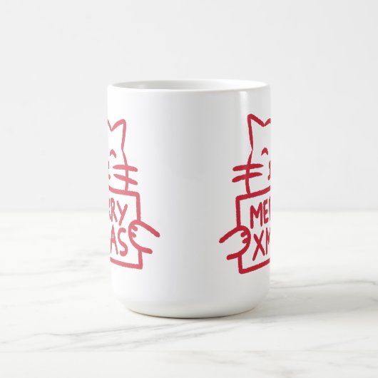 かわいい猫のメリークリスマス コーヒーマグカップ (中央)