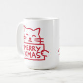 かわいい猫のメリークリスマス コーヒーマグカップ (正面左)