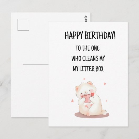かわいい猫のユーモアあふれる誕生日ポストカード ポストカード (正面/裏面)