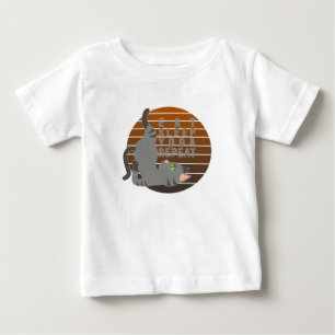 かわいい猫のヨガポーズ。おもしろいヨガデザイン ベビーTシャツ