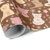 かわいい猫のラッピング紙 ラッピングペーパー (ロールコーナー)