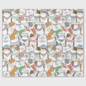 かわいい猫のラッピング紙 ラッピングペーパー (フラット)