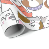 かわいい猫のラッピング紙 ラッピングペーパー (ロールコーナー)