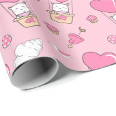 かわいい猫のラッピング紙 ラッピングペーパー (ロールコーナー)