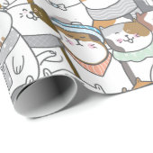 かわいい猫のラッピング紙 ラッピングペーパー (ロールコーナー)