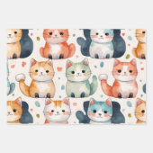 かわいい猫のラッピング紙、猫のギフトラッピング、猫 ラッピングペーパーシート (正面3)