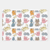 かわいい猫のラッピング紙、猫のギフトラッピング、猫 ラッピングペーパーシート (正面)