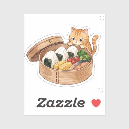 かわいい猫のランチボックス – 可愛い子猫の弁当 シール (シート)