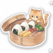 かわいい猫のランチボックス – 可愛い子猫の弁当 シール (正面)