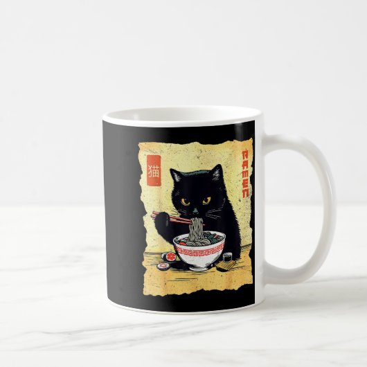 かわいい猫のラーメンアニメギフトG コーヒーマグカップ (右)