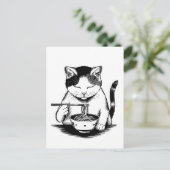 かわいい猫のラーメン日本 ポストカード (スタンド正面)