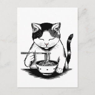 かわいい猫のラーメン日本 ポストカード
