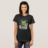 かわいい猫のレトロな虹の子猫の驚き Tシャツ (正面フル)
