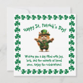 かわいい猫のレプラハウン セントパトリックデー シーズンカード (正面)