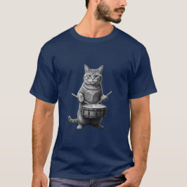 かわいい猫のロックバンド Funny cat Music lover gift_Cute cat R Tシャツ