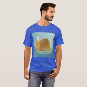 かわいい猫のローストターキーポーズ 面白い猫の食べ物好きアート Tシャツ (正面フル)
