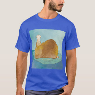 かわいい猫のローストターキーポーズ　面白い猫の食べ物好きアート Tシャツ