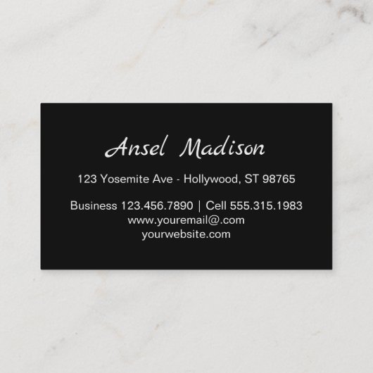 かわいい猫のヴィンテージのカメラのカメラマン 名刺 (裏面)