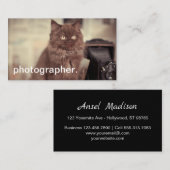 かわいい猫のヴィンテージのカメラのカメラマン 名刺 (正面/裏面)