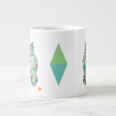 かわいい猫の三角形ヴィンテージ ジャンボコーヒーマグカップ (正面)