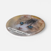 かわいい猫の写真をアップロード ペーパープレート (アングル)