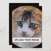 かわいい猫の写真をアップロード 招待状 (正面/裏面)