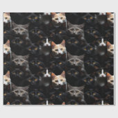 かわいい猫の写真パターン ラッピングペーパー (フラット)