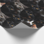 かわいい猫の写真パターン ラッピングペーパー (角)