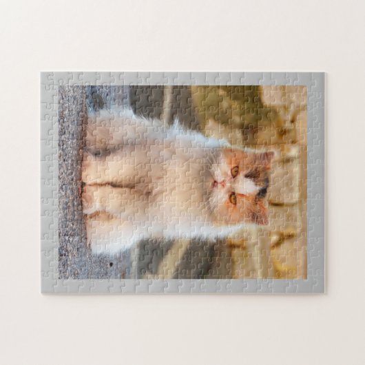 かわいい猫の写真パーソナライズされた ジグソーパズル (横)