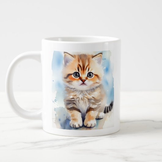 かわいい猫の写真 ジャンボコーヒーマグカップ (左)