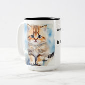 かわいい猫の写真 ツートーンマグカップ (正面左)