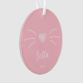 かわいい猫の写真 ピンク オーナメント (正面)