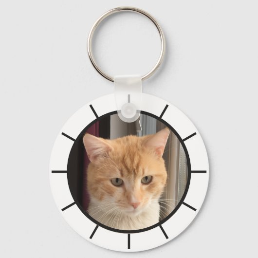 かわいい猫の写真 差し替え可能 キーホルダー (正面)