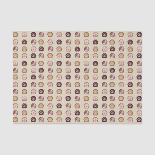 かわいい猫の前足の柄 薄葉紙 (正面)