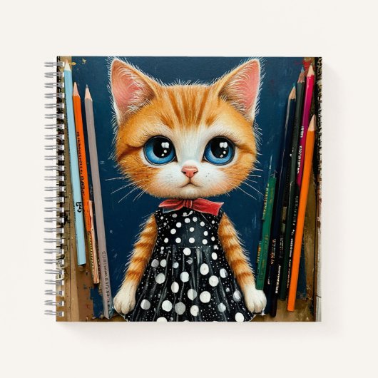 🐱✏️ かわいい猫の勉強文房具ギフト 📚✨ ノートブック (正面)