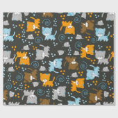 かわいい猫の包装紙 ラッピングペーパー (フラット)