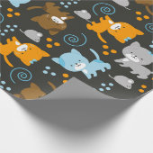 かわいい猫の包装紙 ラッピングペーパー (角)