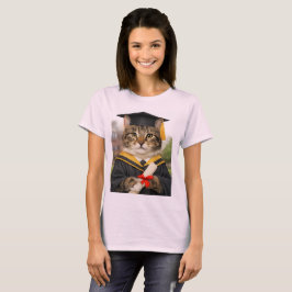 かわいい猫の卒業証書 看護師卒業Tシャツ Tシャツ