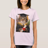 かわいい猫の卒業証書 看護師卒業Tシャツ Tシャツ (正面)
