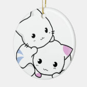 かわいい猫の友人 セラミックオーナメント (左)