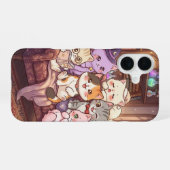 かわいい猫の友達の魔法のスマホケース iPhone 16ケース (裏面横)