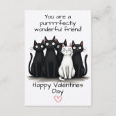 かわいい猫の友達バレンタインデーの子供教室 エンクロージャーカード (正面)