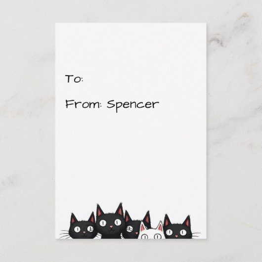 かわいい猫の友達バレンタインデーの子供教室 エンクロージャーカード (裏面)