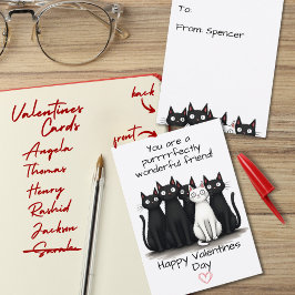 かわいい猫の友達バレンタインデーの子供教室 エンクロージャーカード