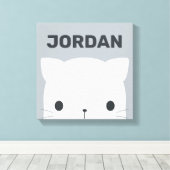 かわいい猫の名パーソナライズされた前 キャンバスプリント (インサイチュ (ウッドフロア))