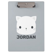 かわいい猫の名パーソナライズされた前 クリップボード (正面)
